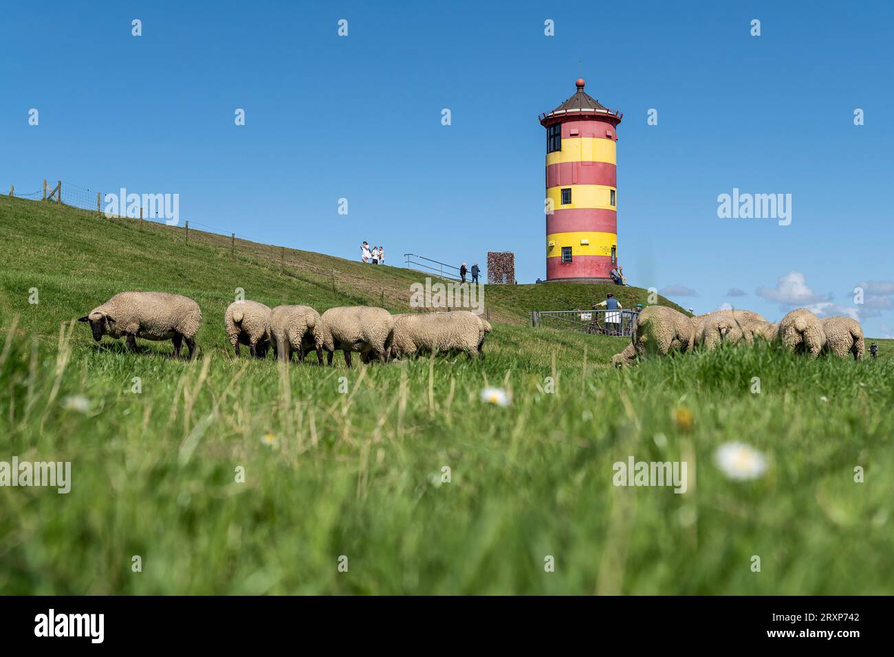 Faro di Pilsum in Frisia orientale, Germania Foto Stock