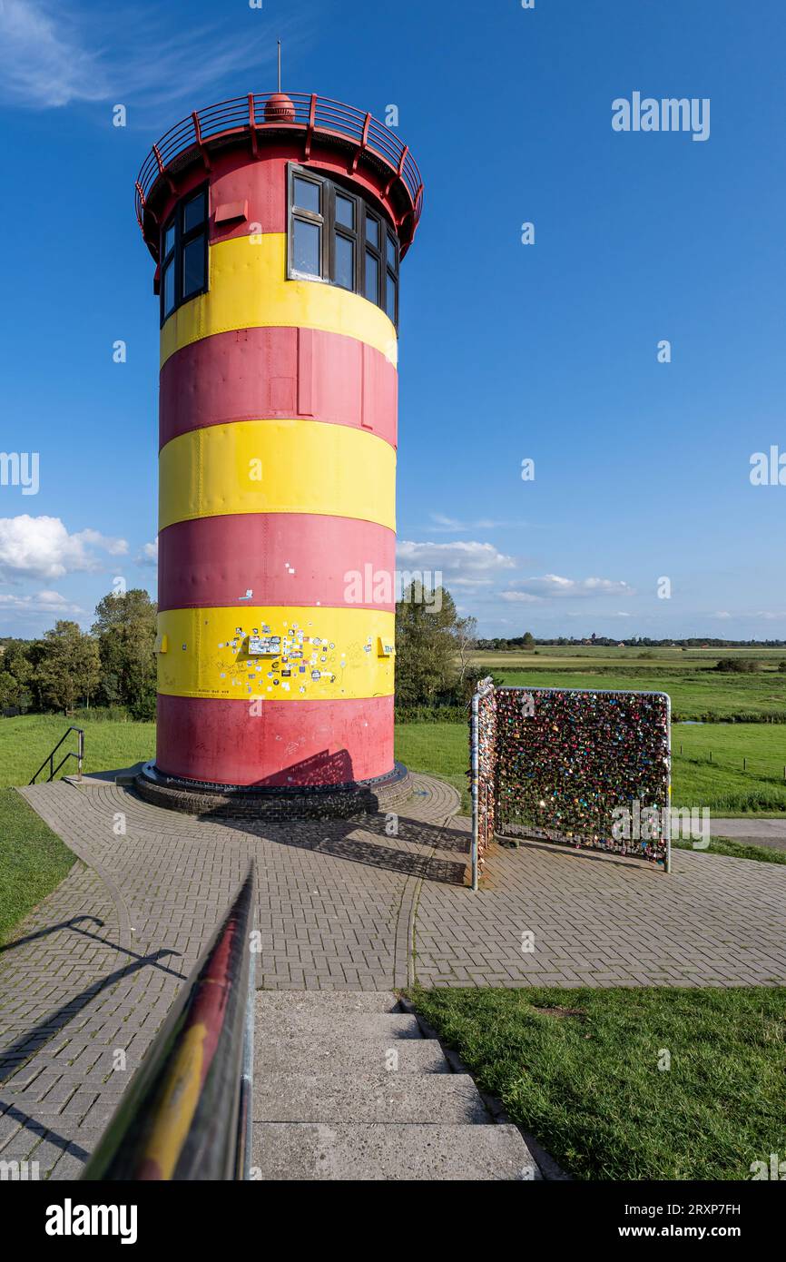 Faro di Pilsum in Frisia orientale, Germania Foto Stock