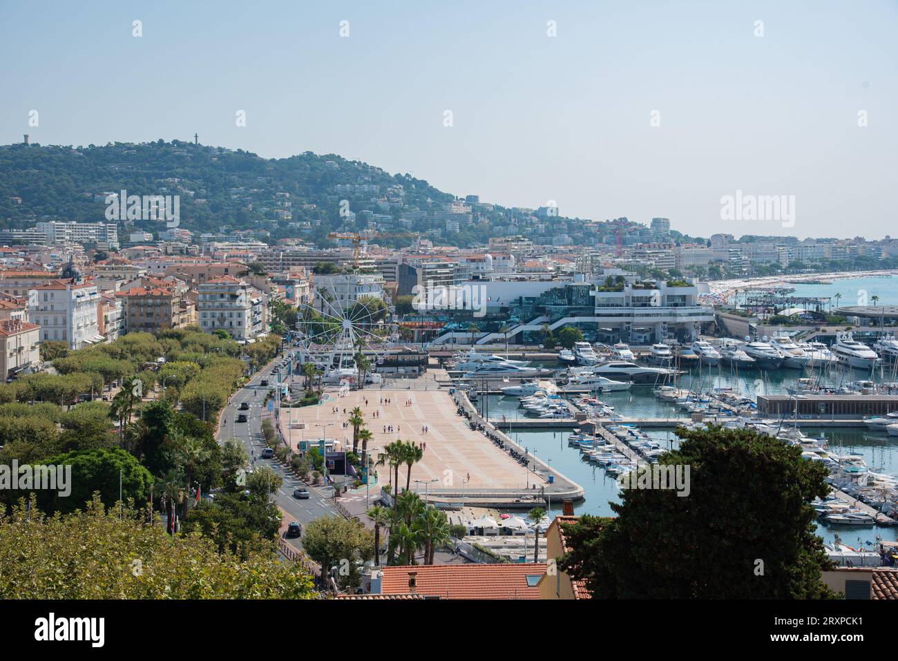 Vista della costa e del paesaggio, Cannes, città in Francia Foto Stock