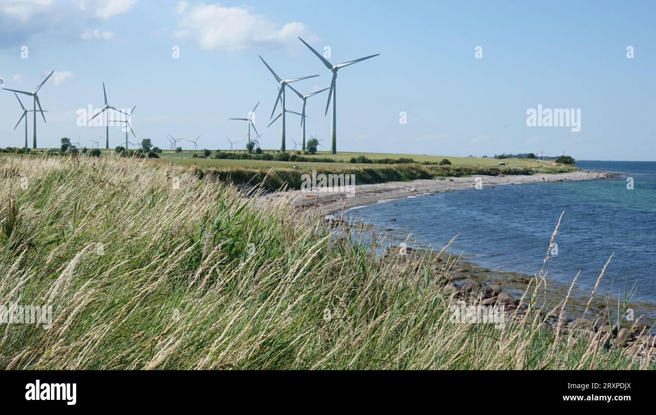 Strandwindräder Foto Stock