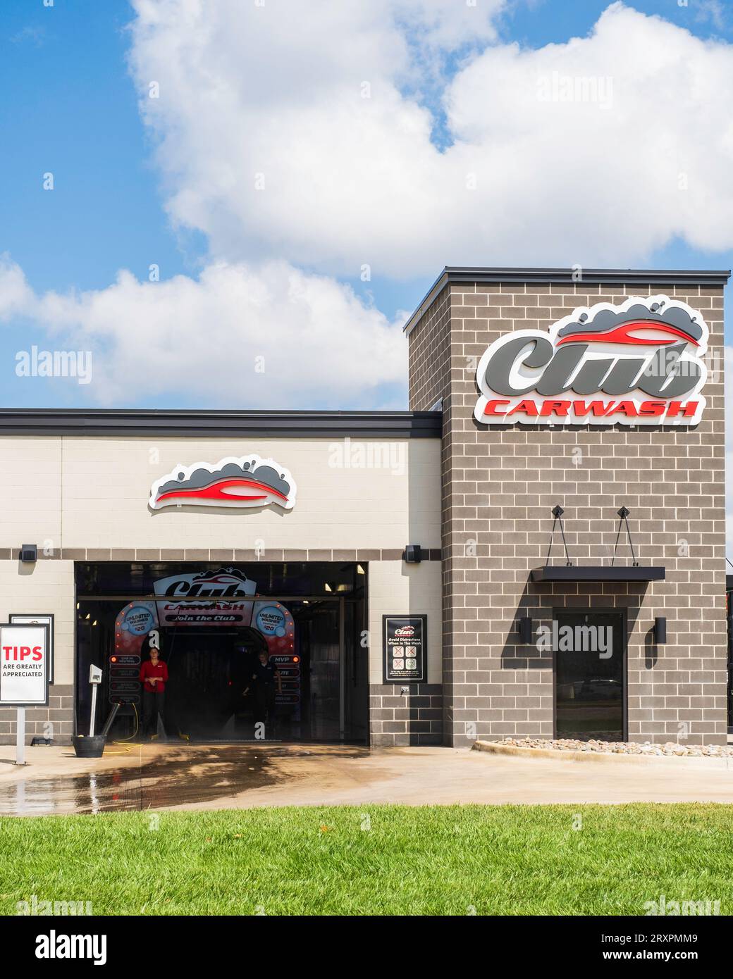 Club Carwash, un'azienda di autolavaggio a Wichita, Kansas, USA. Foto Stock