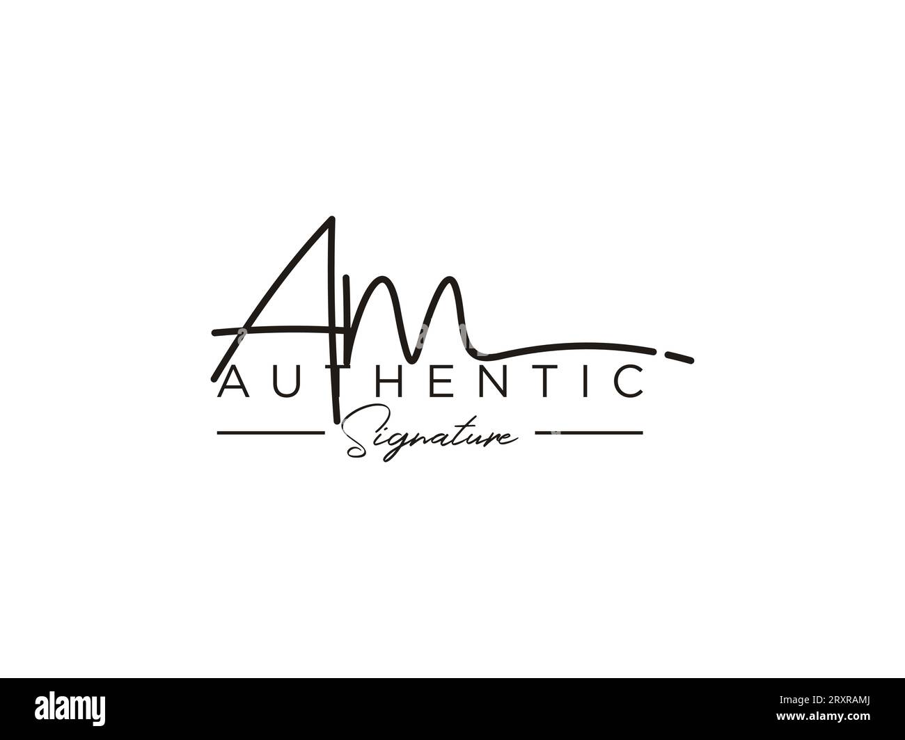 VETTORE modello logo firma AM. Illustrazione Vettoriale