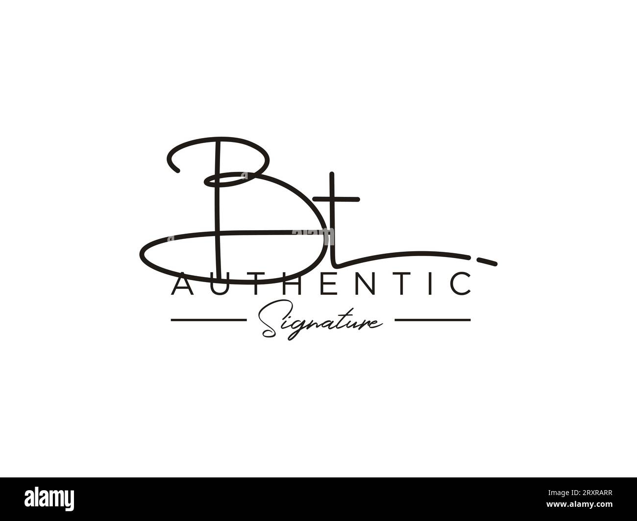 Vettore modello logo firma BT. Illustrazione Vettoriale