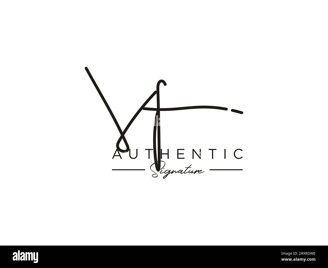 Vettore modello logo firma VF. Illustrazione Vettoriale