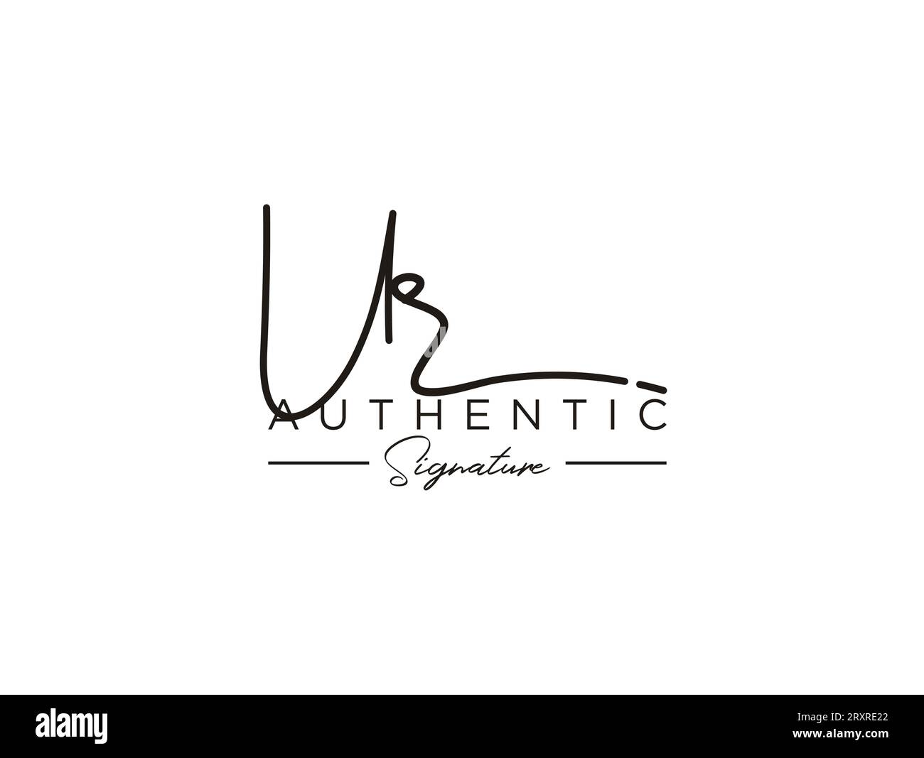 Vettore modello logo firma UR. Illustrazione Vettoriale