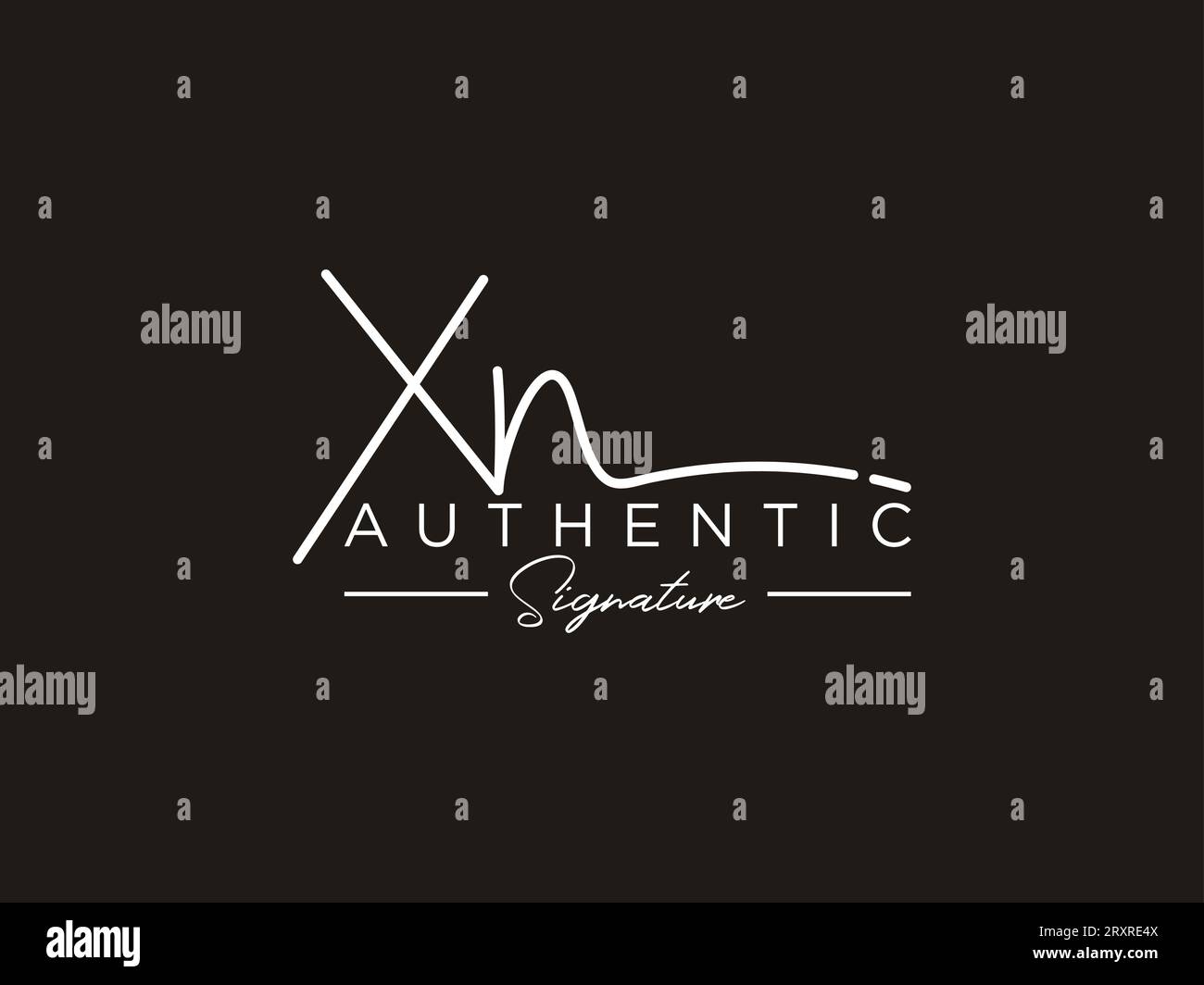 VETTORE modello logo firma XN. Illustrazione Vettoriale