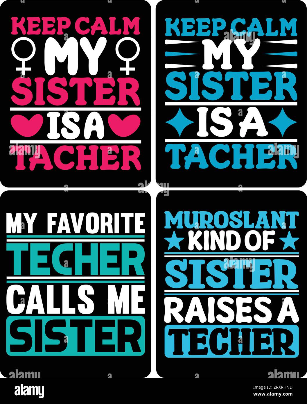 T-SHIRT SORELLA se lo desideri, puoi usarla per altri scopi, come il design di tazze, adesivi, bottiglie d'acqua e così via Illustrazione Vettoriale