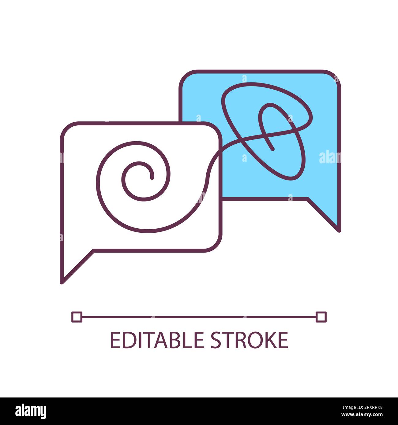 Icona della terapia online LGBTQ lineare sottile 2D. Illustrazione Vettoriale