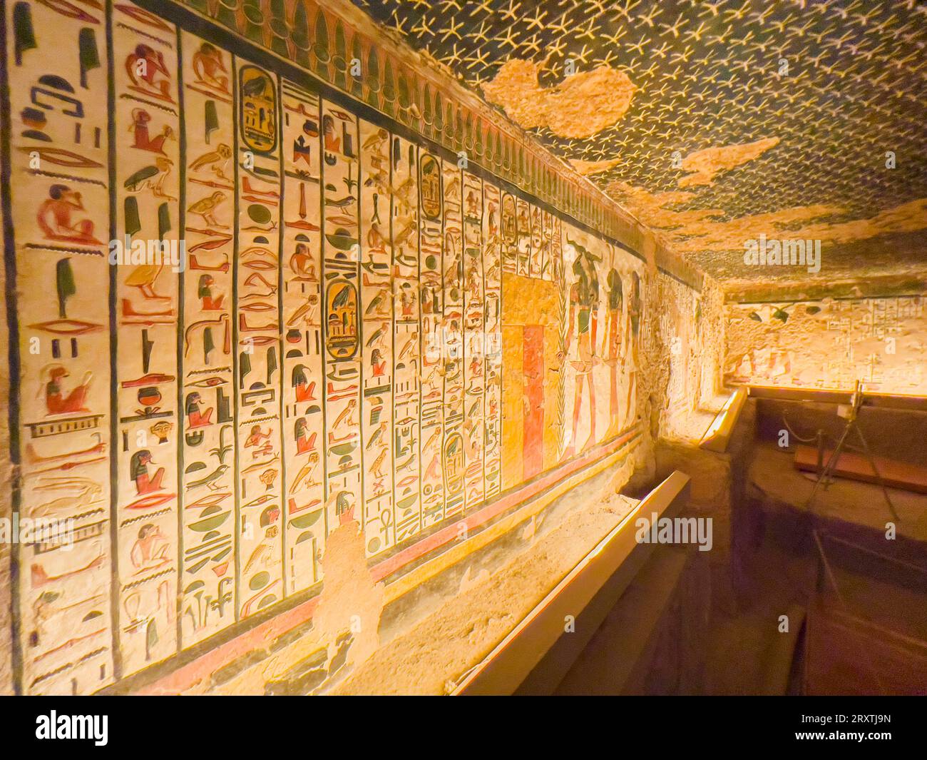 Rilievi e dipinti nella tomba di Nefertari, la grande moglie del