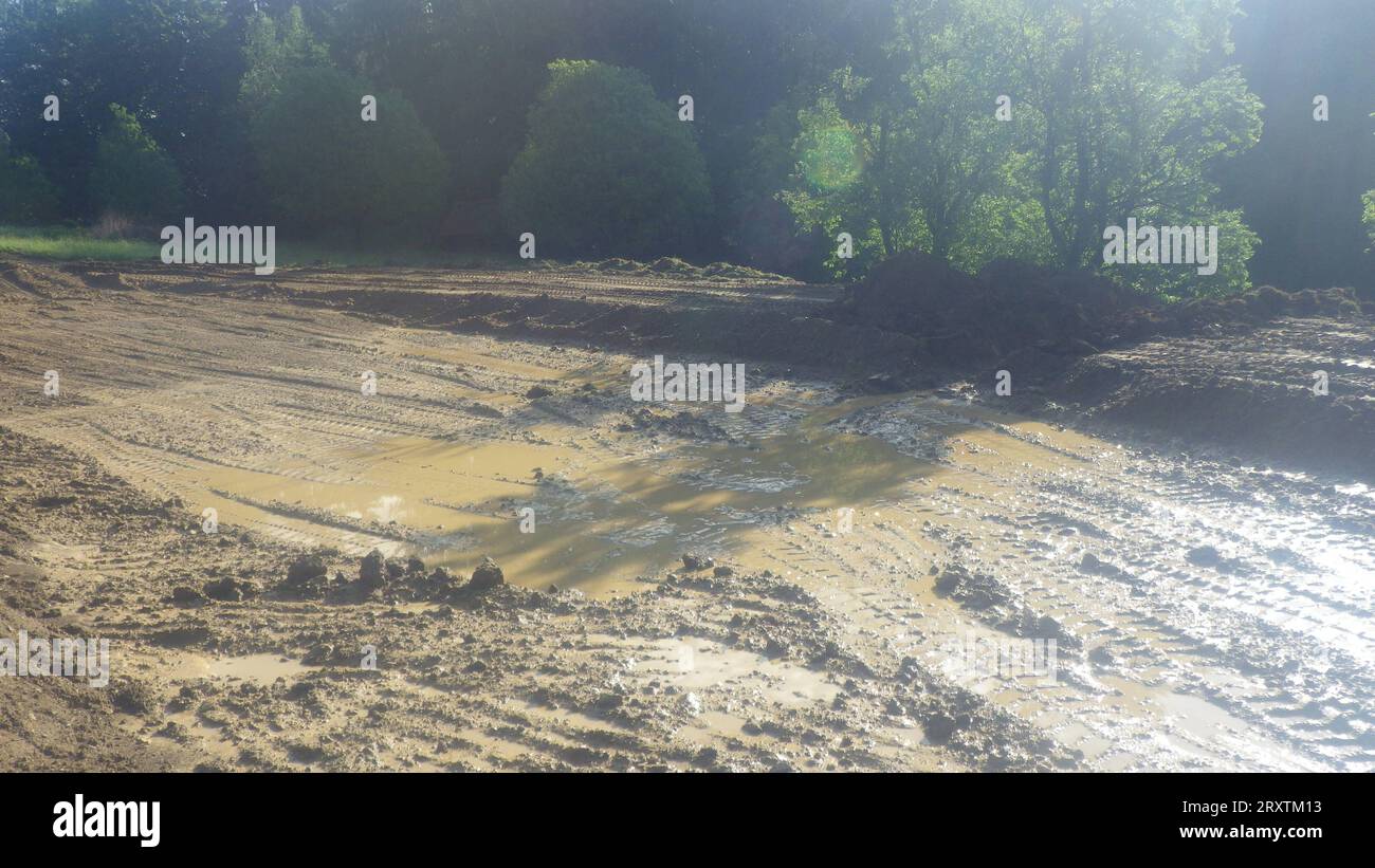 costruzione di laghetti per il paesaggio di laghetti e paesaggi naturali Foto Stock