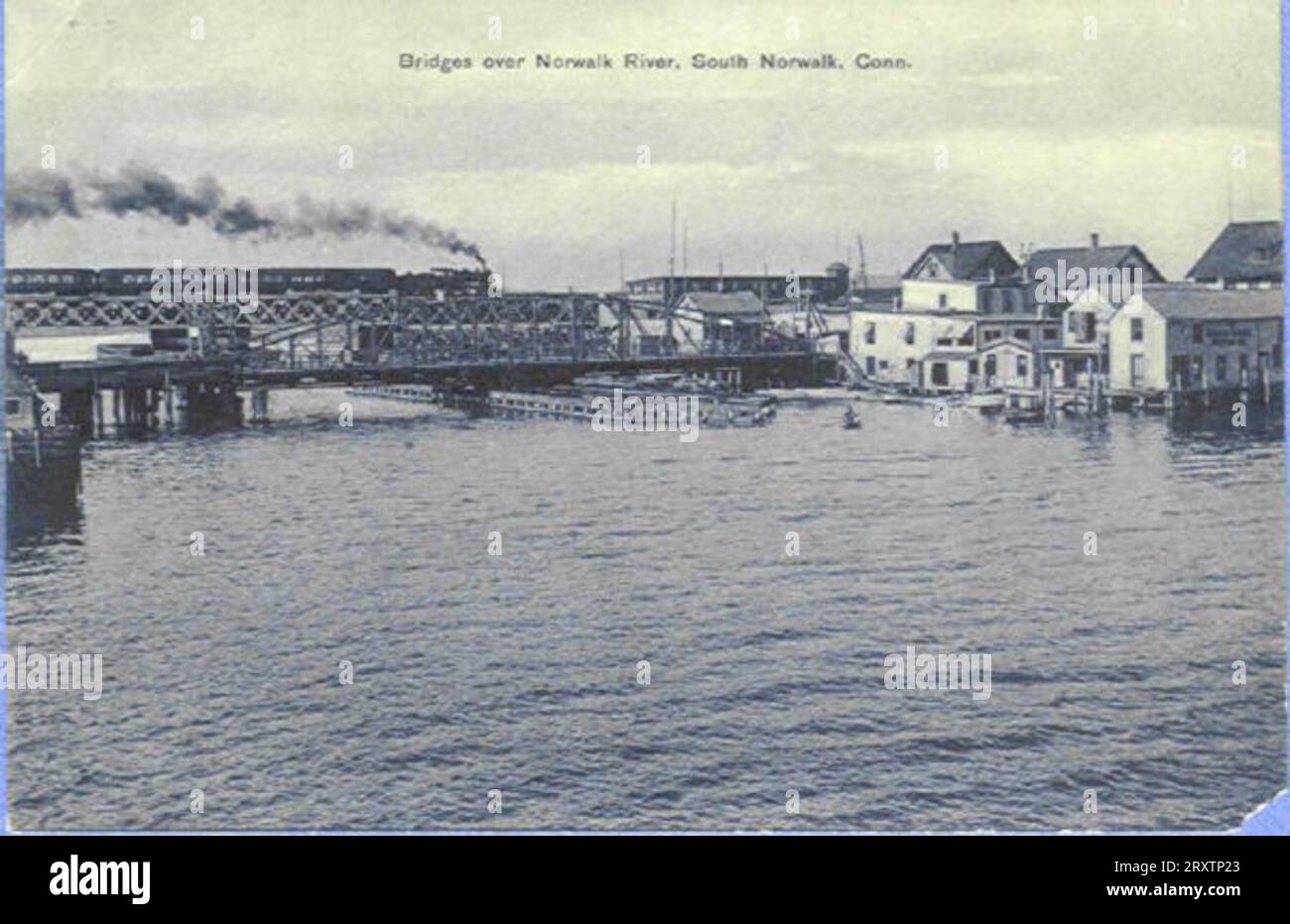 La formazione di oltre il fiume di Norwalk (1914 cartolina) Foto Stock