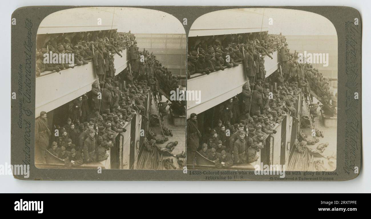 Soldati colorati che si coprirono di gloria in Francia, tornando a US 1914-1918 Foto Stock