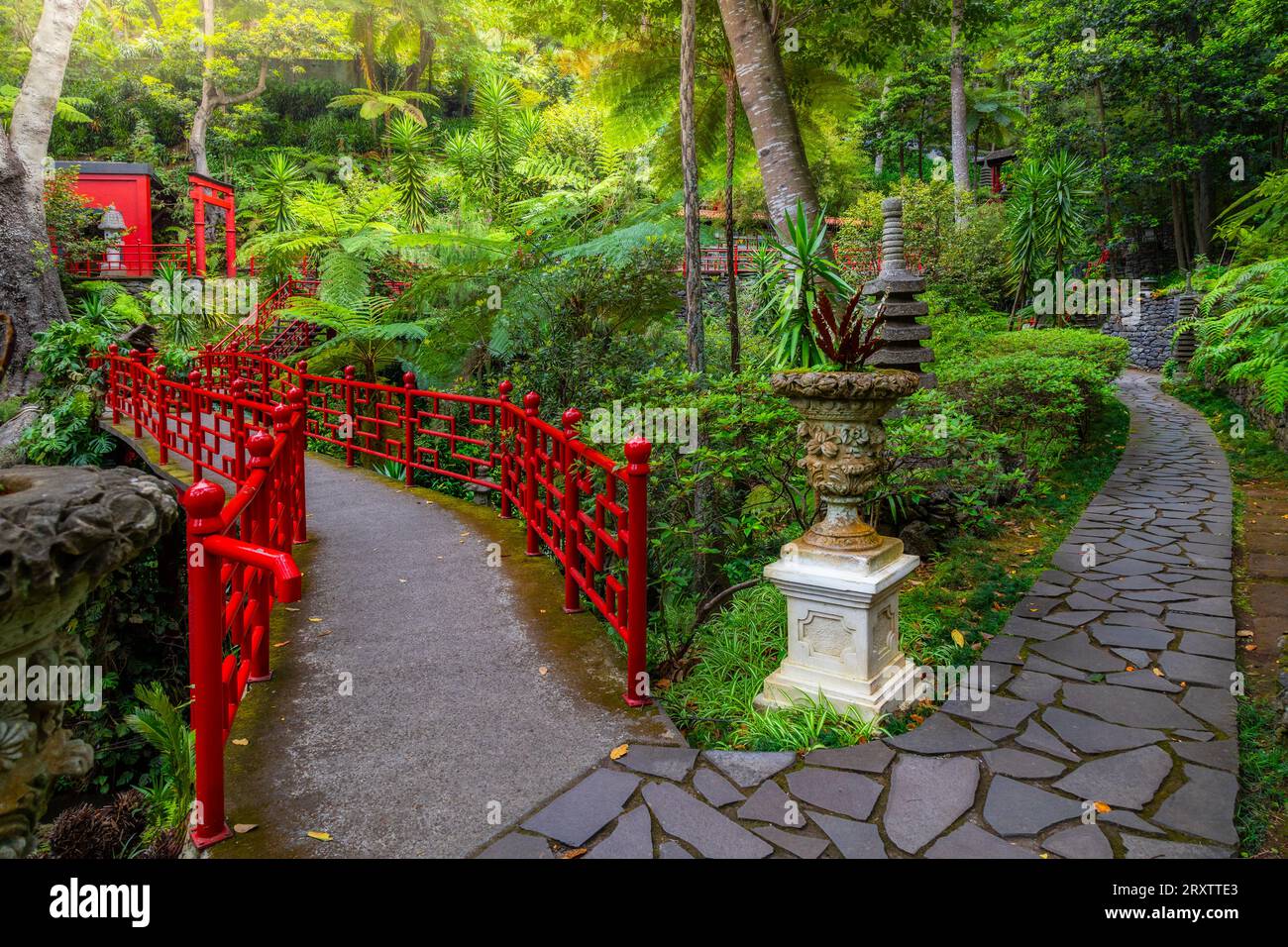 Monte Palace Tropical Garden, Funchal, Madeira, Portogallo, Atlantico, Europa Foto Stock