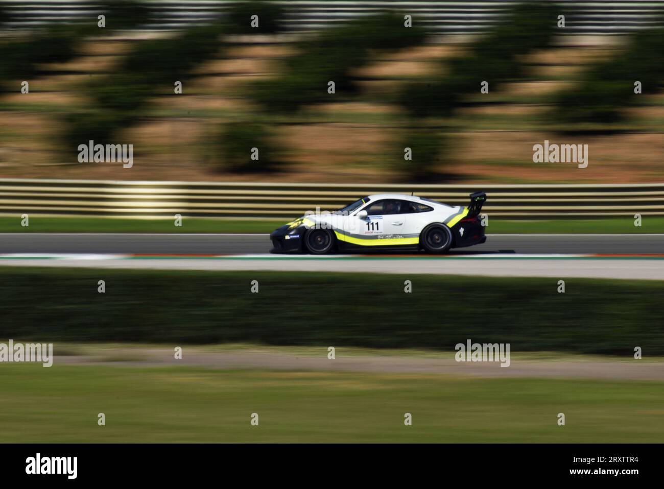 Porsche 911 GT3: High-Speed Racing a Ricardo Tormo Foto Stock