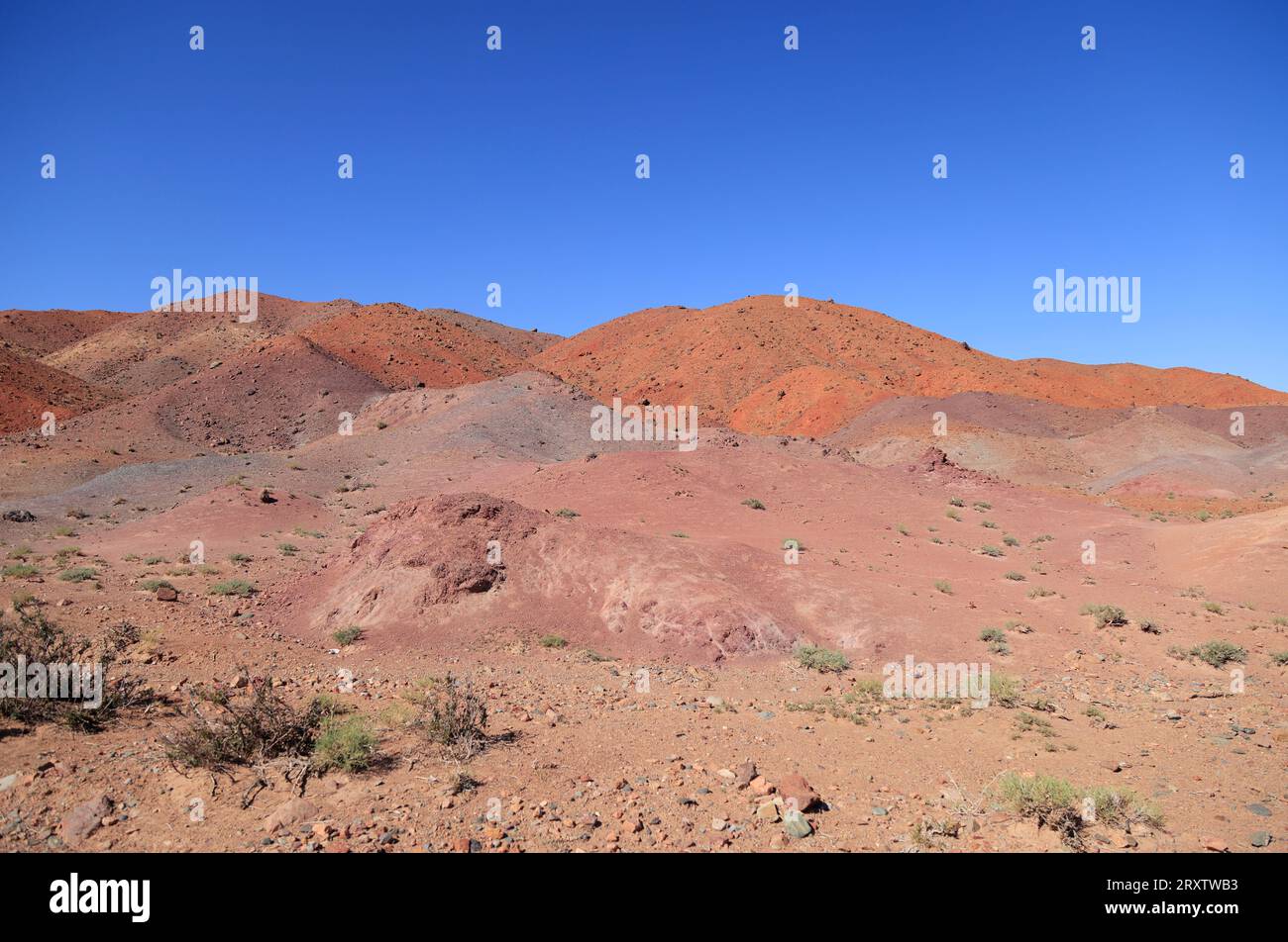 Paesaggio nell'area dei monti Altai Gobi, provincia di Bayankhongor, Mongolia Foto Stock