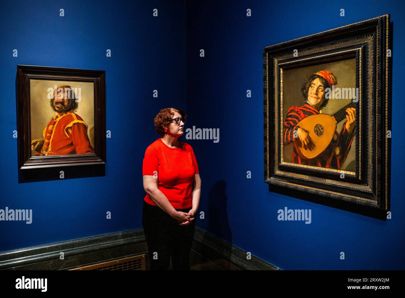 Londra, Regno Unito. 27 settembre 2023. Pekelharing, Merry Drinker, 1625, with the Lute Player, 1623 - Frans Hals alla National Gallery. È attivo dal 30 settembre 2023 al 21 gennaio 2024. Crediti: Guy Bell/Alamy Live News Foto Stock