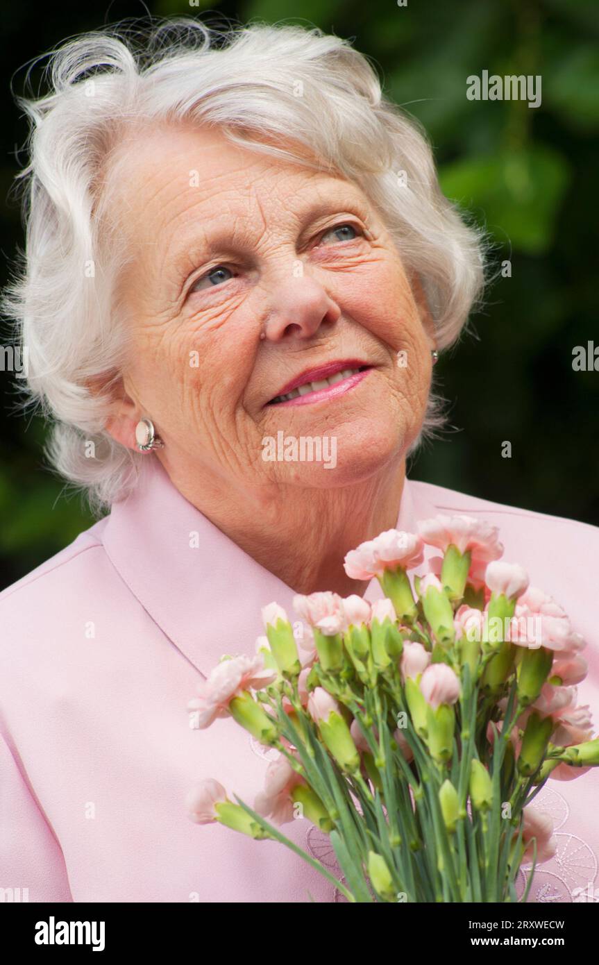 Ritratto di un'allegra anziana donna, John Gollop Foto Stock