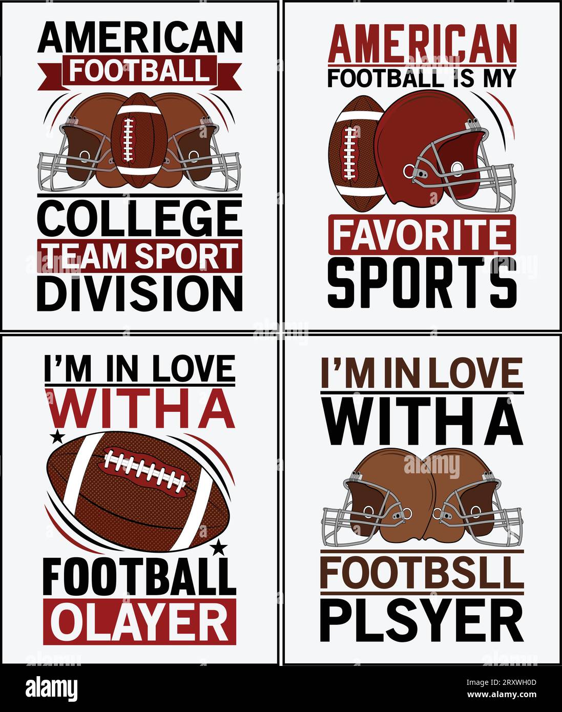 Maglietta da football americano se vuoi puoi usarla per altri scopi, come il design di tazze, adesivi, bottiglie d'acqua e così via Illustrazione Vettoriale