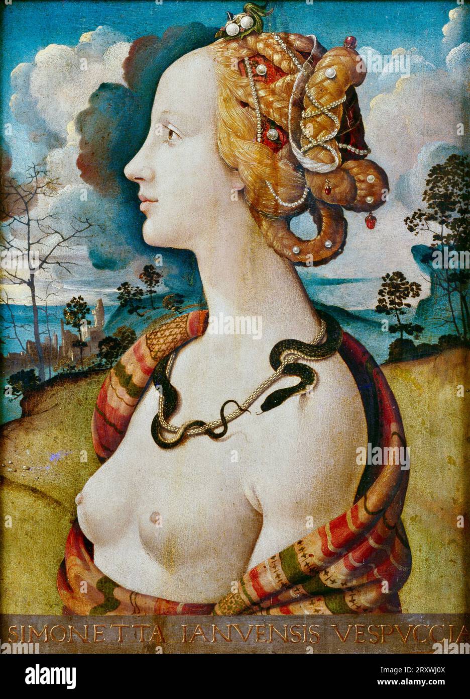 Piero di Cosimo - Ritratto di Simonetta Vespucci - c1490 Foto Stock