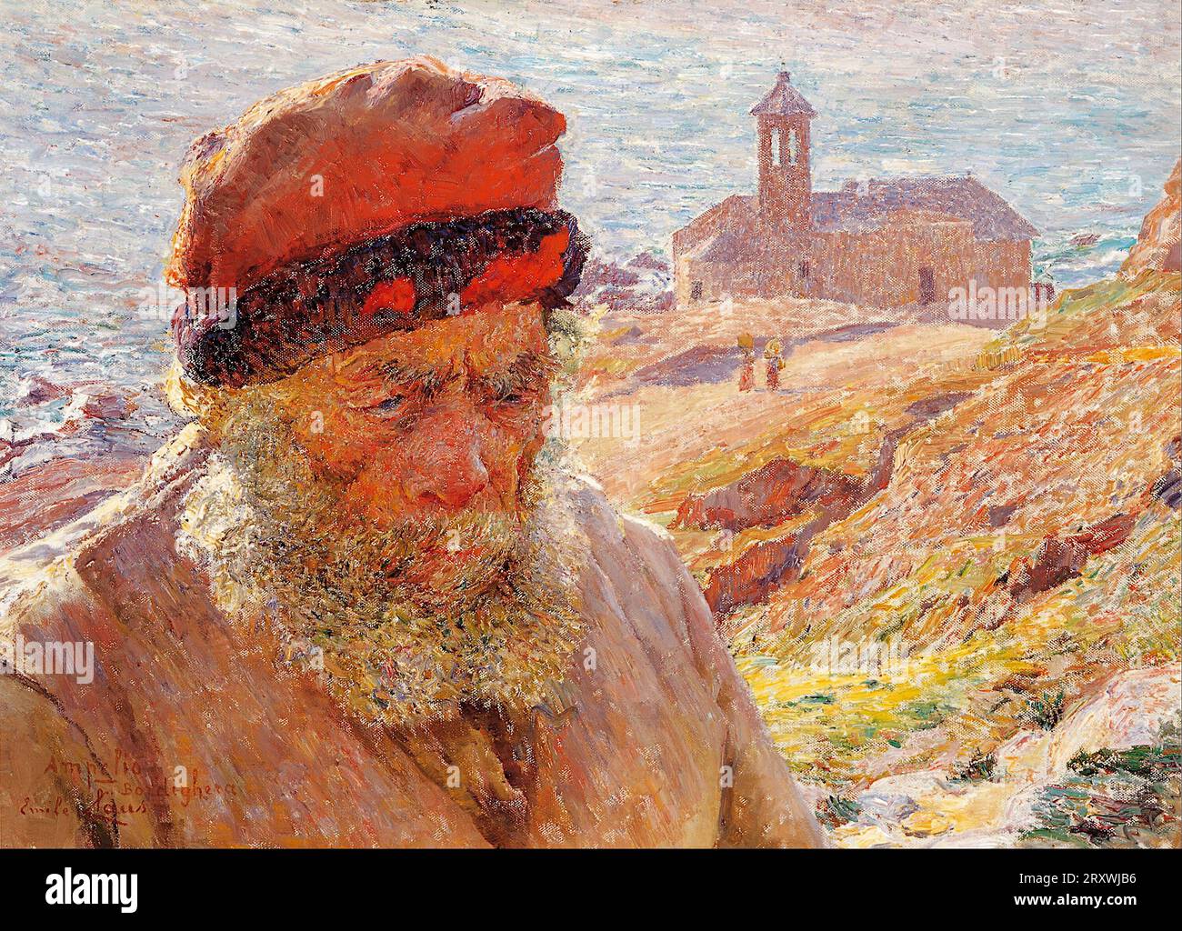 Emile Claus - Ampelio, Old fsherman di Bordighera - c1898 Foto Stock