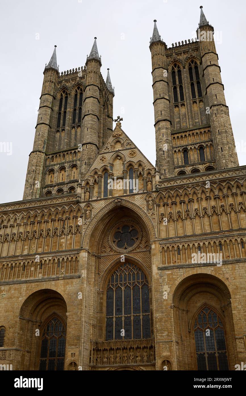 Lincoln, Lincolnshire, Regno Unito, 19 settembre. Vista della cattedrale di Lincoln, Lincolnshire il 19 settembre 2023 Foto Stock