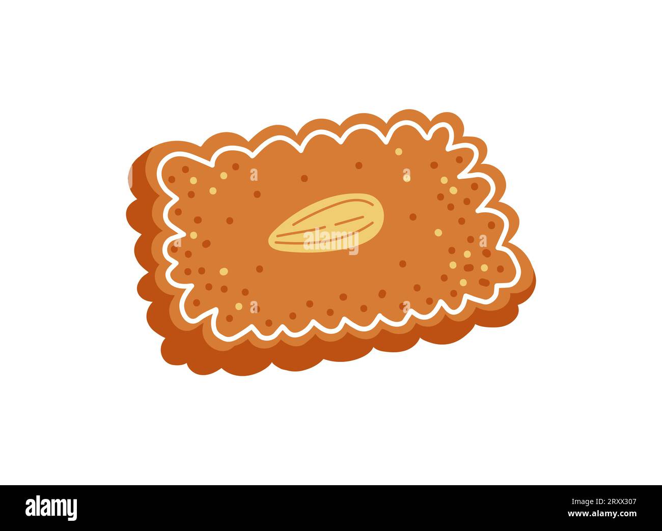 Biscotti vettoriali di pan di zenzero in forma diversa su sfondo bianco.bicuits natalizi Illustrazione Vettoriale