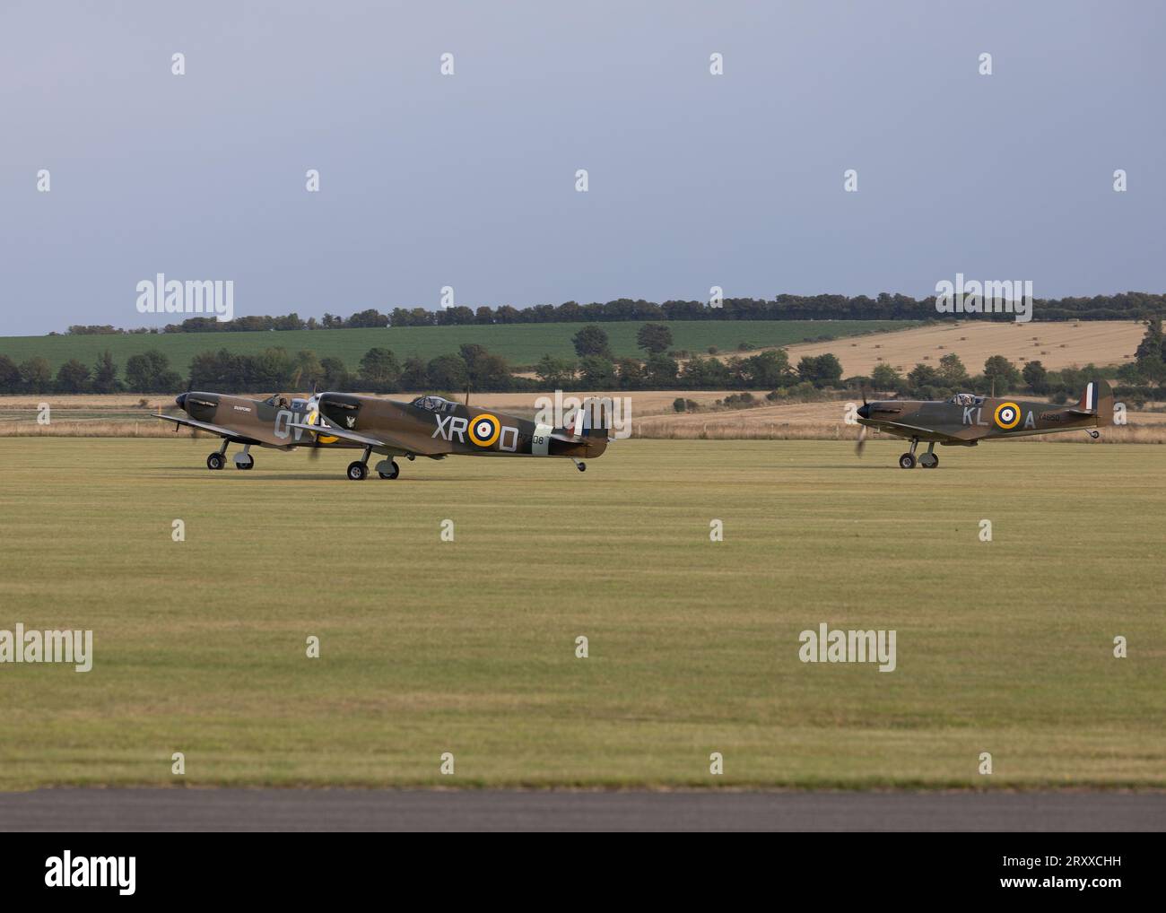 Tre aerei da caccia Supermarine Spitfire della seconda guerra mondiale