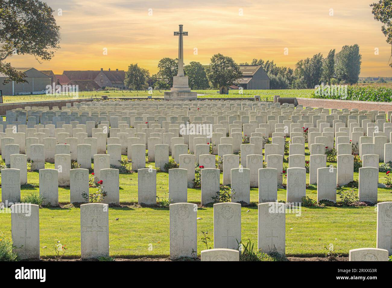Canada Farm War Cimitero, Belgio Foto Stock