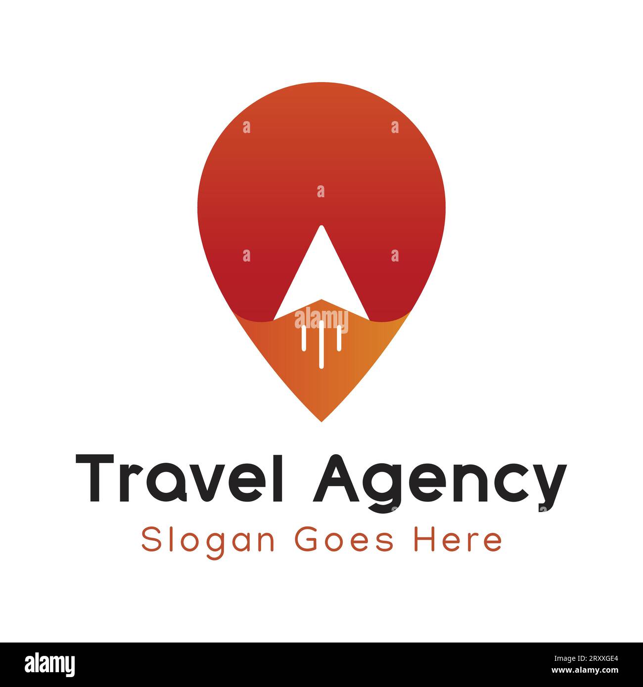 Logo agenzia di viaggi Design logotipo di posizione per i viaggi Illustrazione Vettoriale