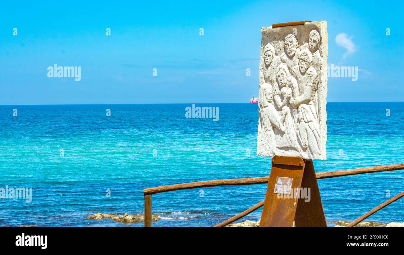 Bassorilievo a Porto Torres, Sardegna, Italia Foto Stock