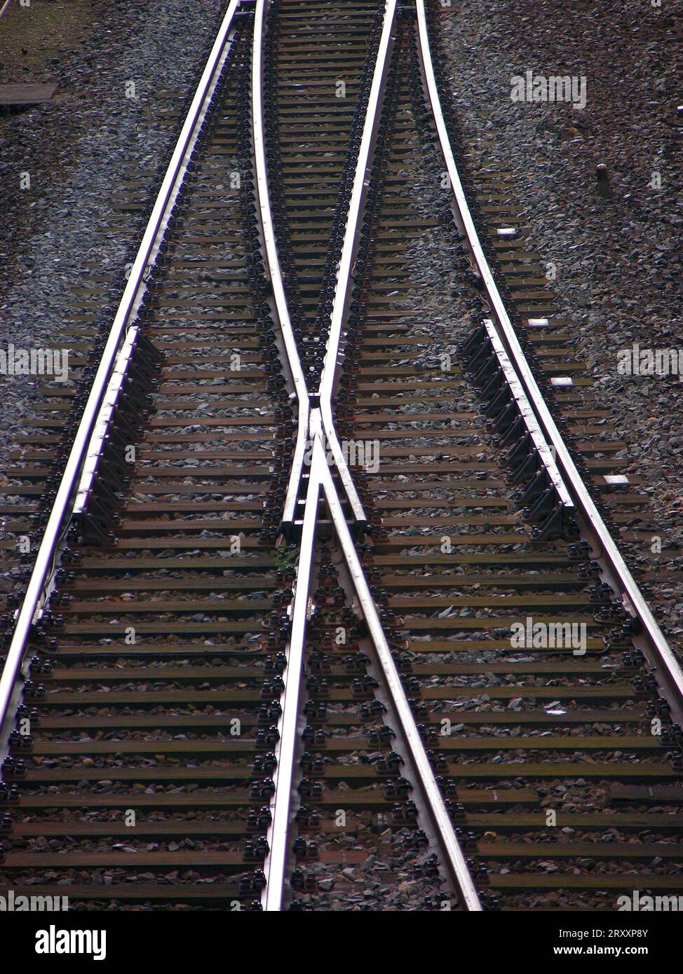Binari ferroviari, binari, interruttori Foto Stock