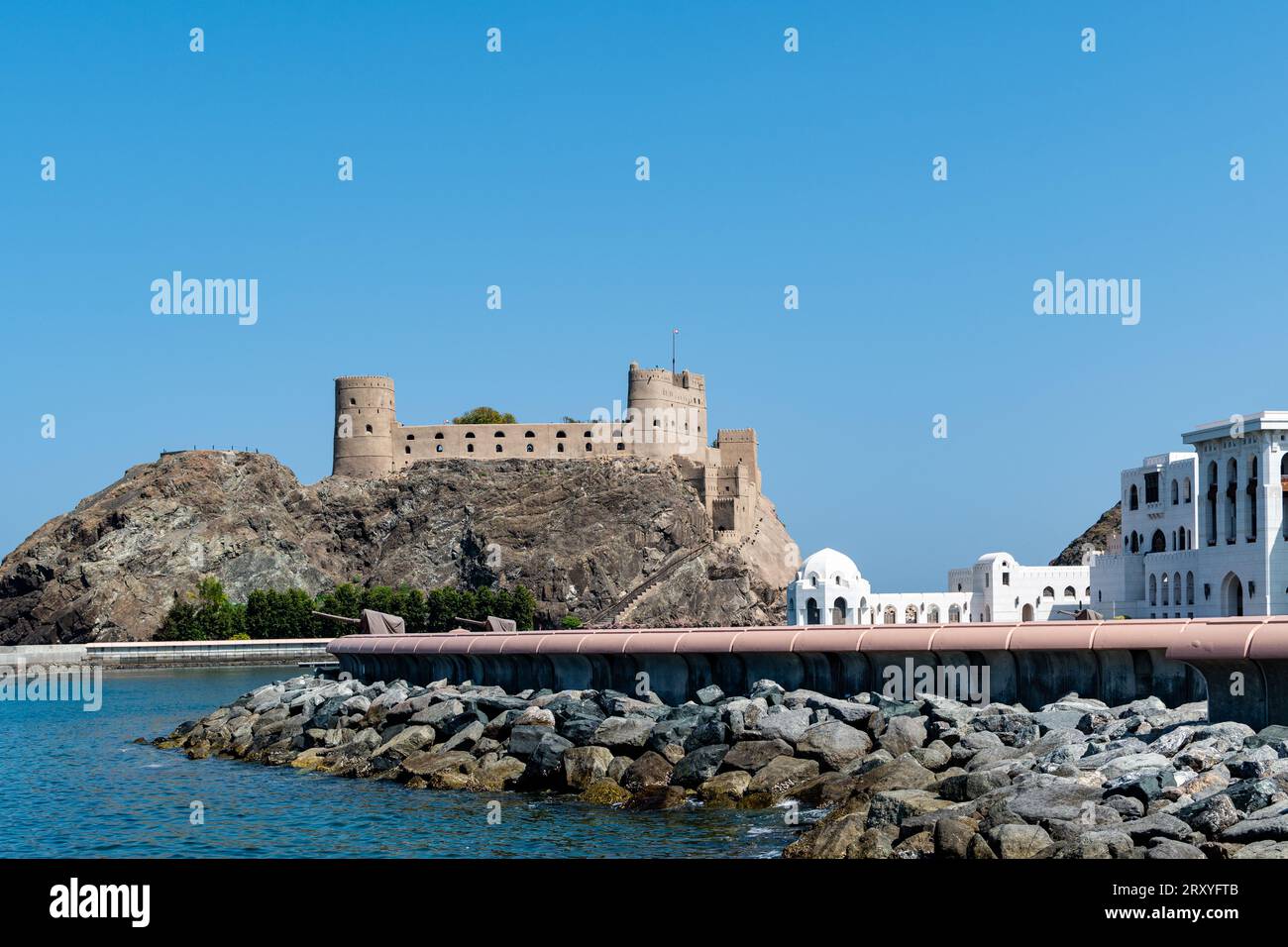 Fortezza al Jalali Fort sulla costa di Muscat in Oman Foto Stock