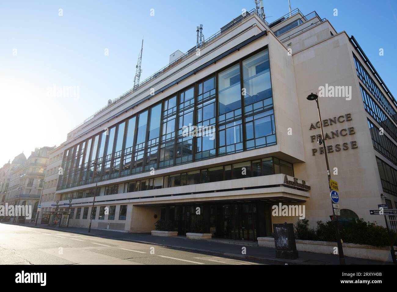 Vista esterna dell'edificio che ospita la sede di Agence France-Presse , un'agenzia di stampa francese internazionale e multimediale Foto Stock