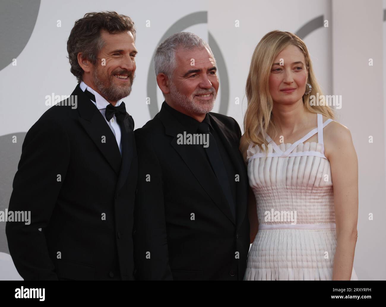 VENEZIA, ITALIA - 08 SETTEMBRE: Guillaume Canet, Stéphane Brizé e Alba Rohrwacher partecipano a un Red carpet per "Hors-Saison" Foto Stock