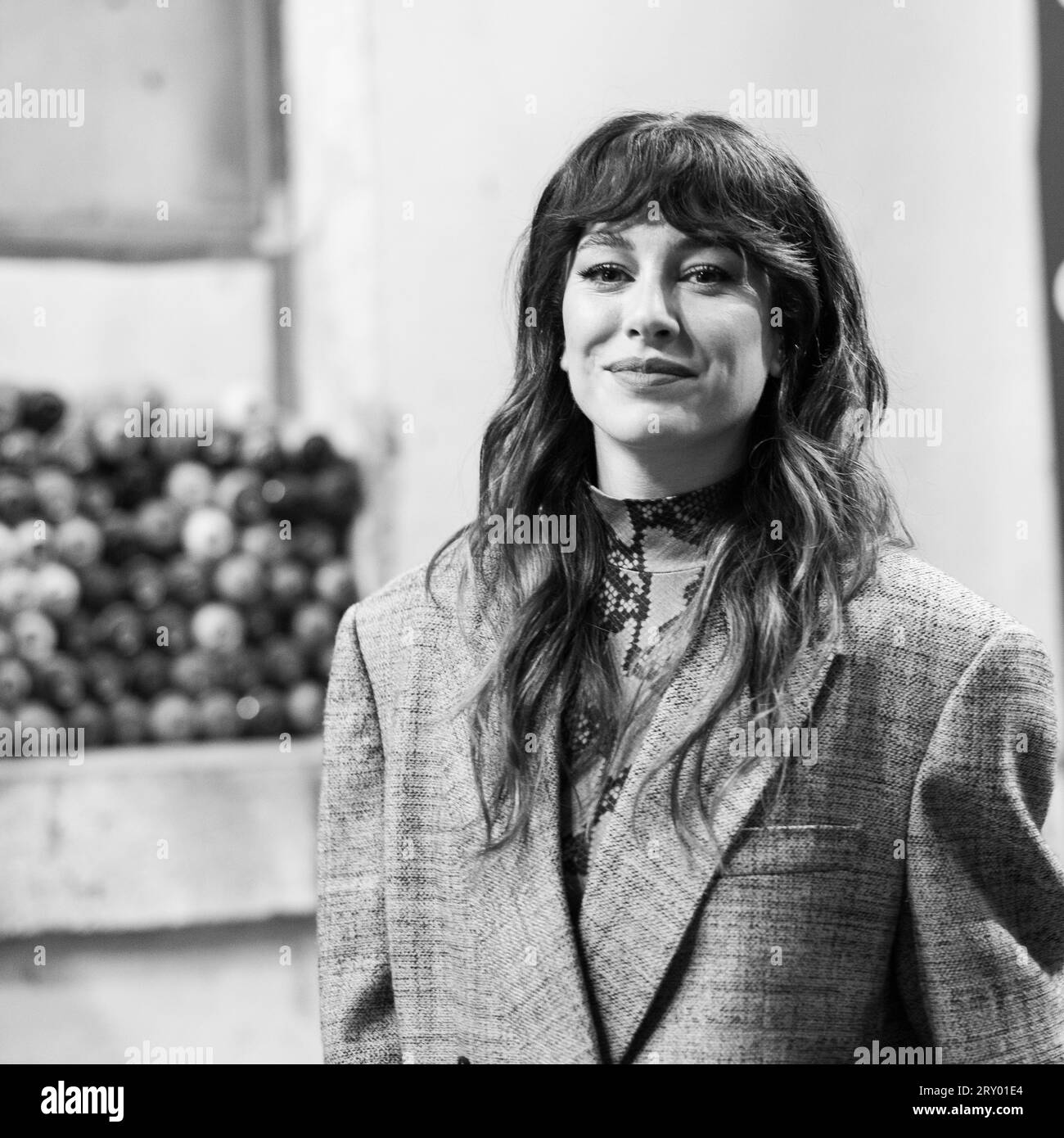 L'attrice Blanca Suarez presenta il Samsung Galaxy Z Flip5 al Museo la Neomudejar il 27 settembre 2023 a Madrid, in Spagna. (Foto di Oscar Gonzalez/Sipa USA) (foto di Oscar Gonzalez/Sipa USA) Foto Stock