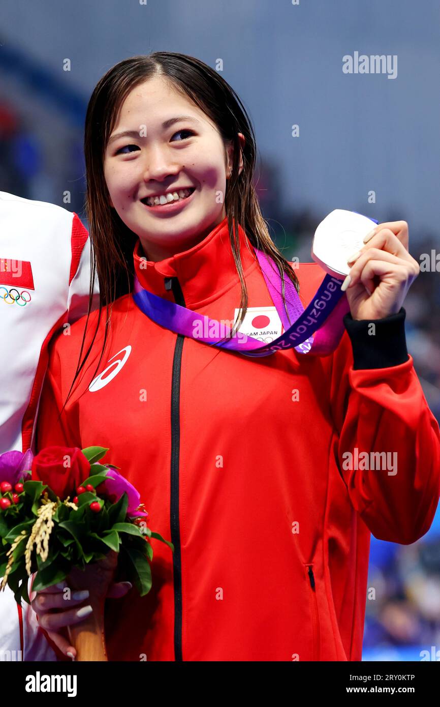 Ageha Tanigawa (JPN), 27 SETTEMBRE 2023 - nuoto: Cerimonia individuale della Medley Medal 400m delle donne all'Hangzhou Olympic Sports Centre Aquatic Sports Arena durante i Giochi asiatici di Hangzhou del 2022 a Hangzhou, Cina. (Foto di Naoki Nishimura/AFLO SPORT) Foto Stock