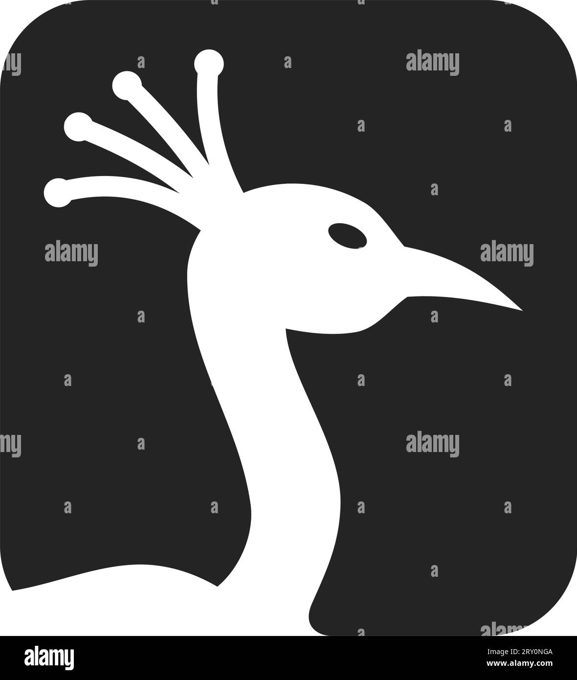 Template logo peacock isolato. Identità del marchio. Icona grafico vettore astratto Illustrazione Vettoriale