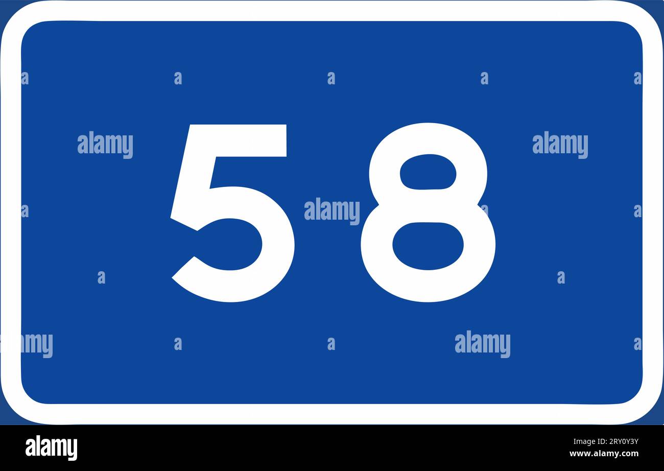 Autostrade principali (diverse dalle autostrade europee) numerate 1-499 , cartelli informativi, regolamento speciale, segnaletica stradale in Svezia Illustrazione Vettoriale