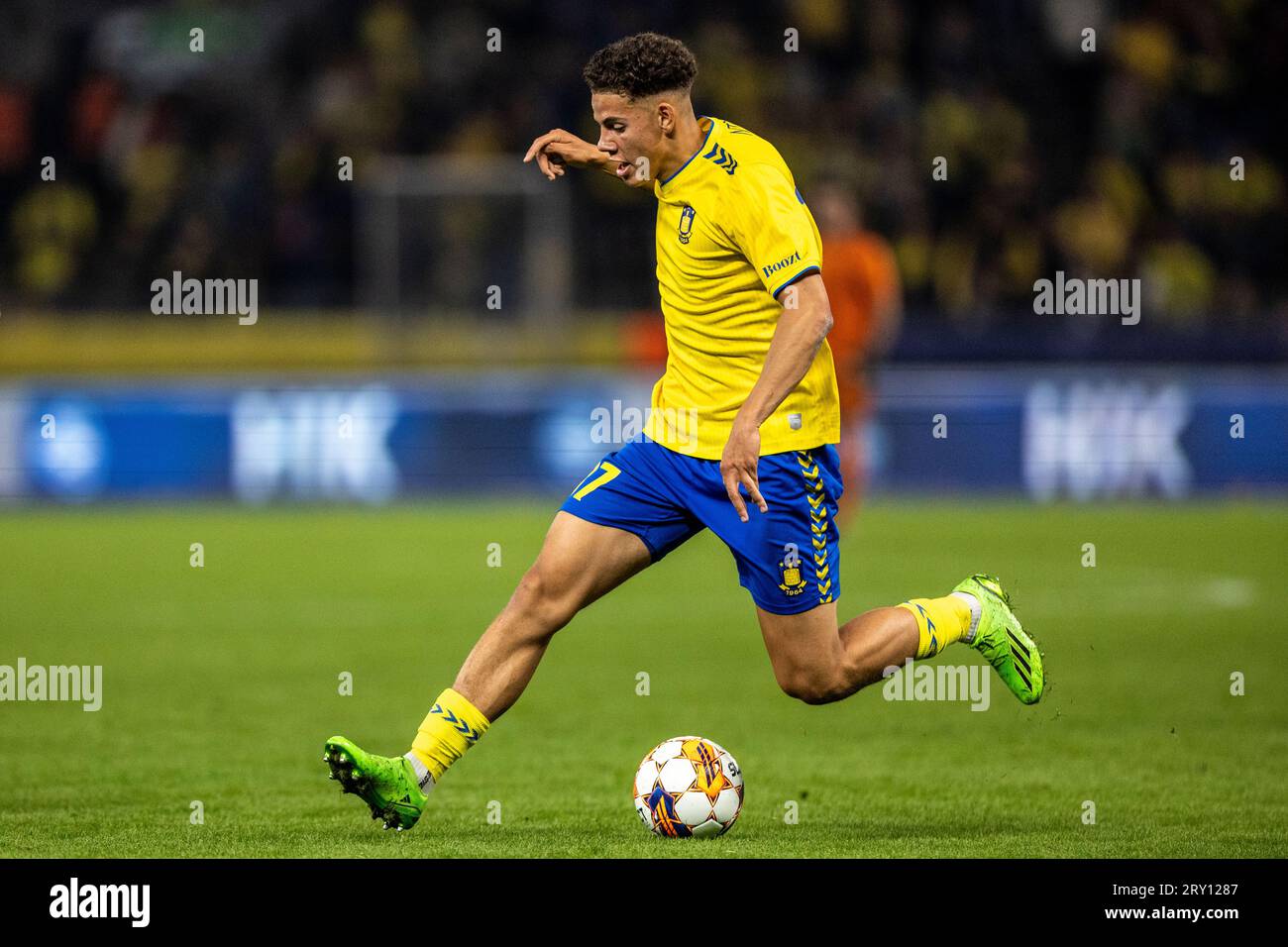 Broendby, Danimarca. 27 settembre 2023. Clement Bischoff (37) di Broendby SE visto durante l'Oddset Pokalen match tra HIK e Broendby IF al Brondby Stadium. (Foto: Gonzales Photo - Teis Markfoged). Credito: Gonzales Photo/Alamy Live News Foto Stock