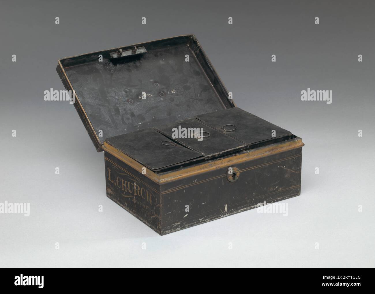 Strong box di proprietà delle famiglie Church e Terrell anni '1860 Foto Stock