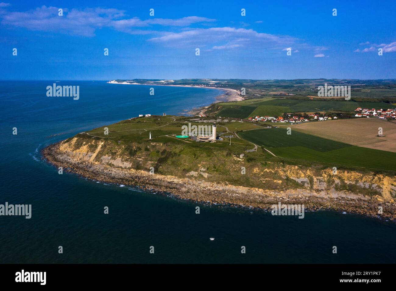 Europa, Francia, Hauts de France, Pas de Calais, Cote d'OpaleGriz-Nez Cape. CROSS Gris-Nez Foto Stock