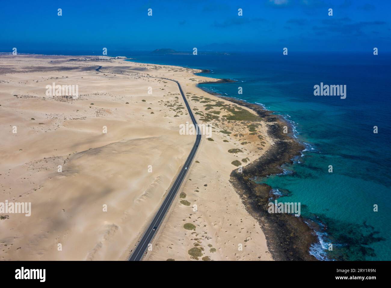 Europa, Spagna, Isole Canarie, Fuerteventura. Corralejo. Il Parco naturale delle dune di Corralejo Foto Stock