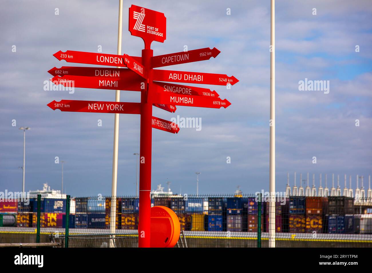 Europa, Belgio, Fiandre occidentali, Zeebrugge. Porto di Bruges-Zeebruges Foto Stock