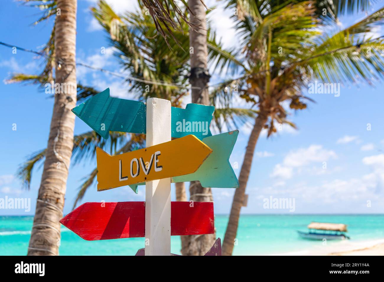 Repubblica Dominicana, Polo con frecce. Amore Foto Stock