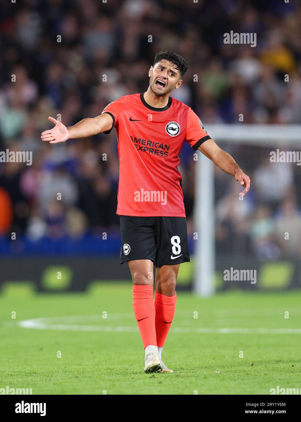 Londra, Inghilterra, 27 settembre 2023. Mahmoud Dahoud di Brighton durante la partita della Carabao Cup a Stamford Bridge, Londra. Il credito fotografico dovrebbe essere: David Klein / Sportimage Foto Stock