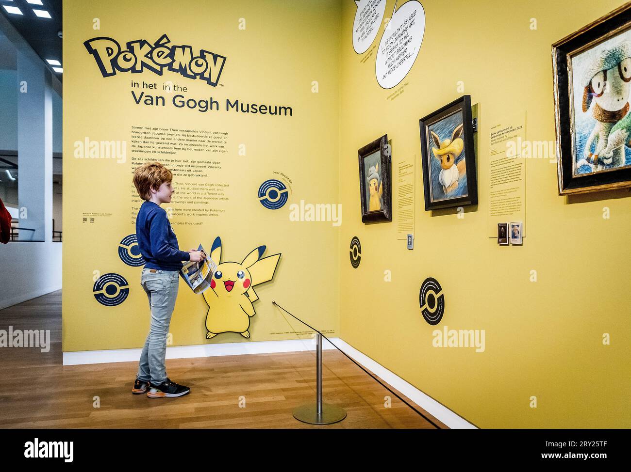 AMSTERDAM - dipinti nel Museo Van Gogh di artisti ispirati ai Pokémon. Alcune delle opere più note di Vincent van Gogh hanno ispirato i sei dipinti che gli artisti hanno creato di Pokémon. ANP REMKO DE WAAL netherlands Out - belgium Out Foto Stock