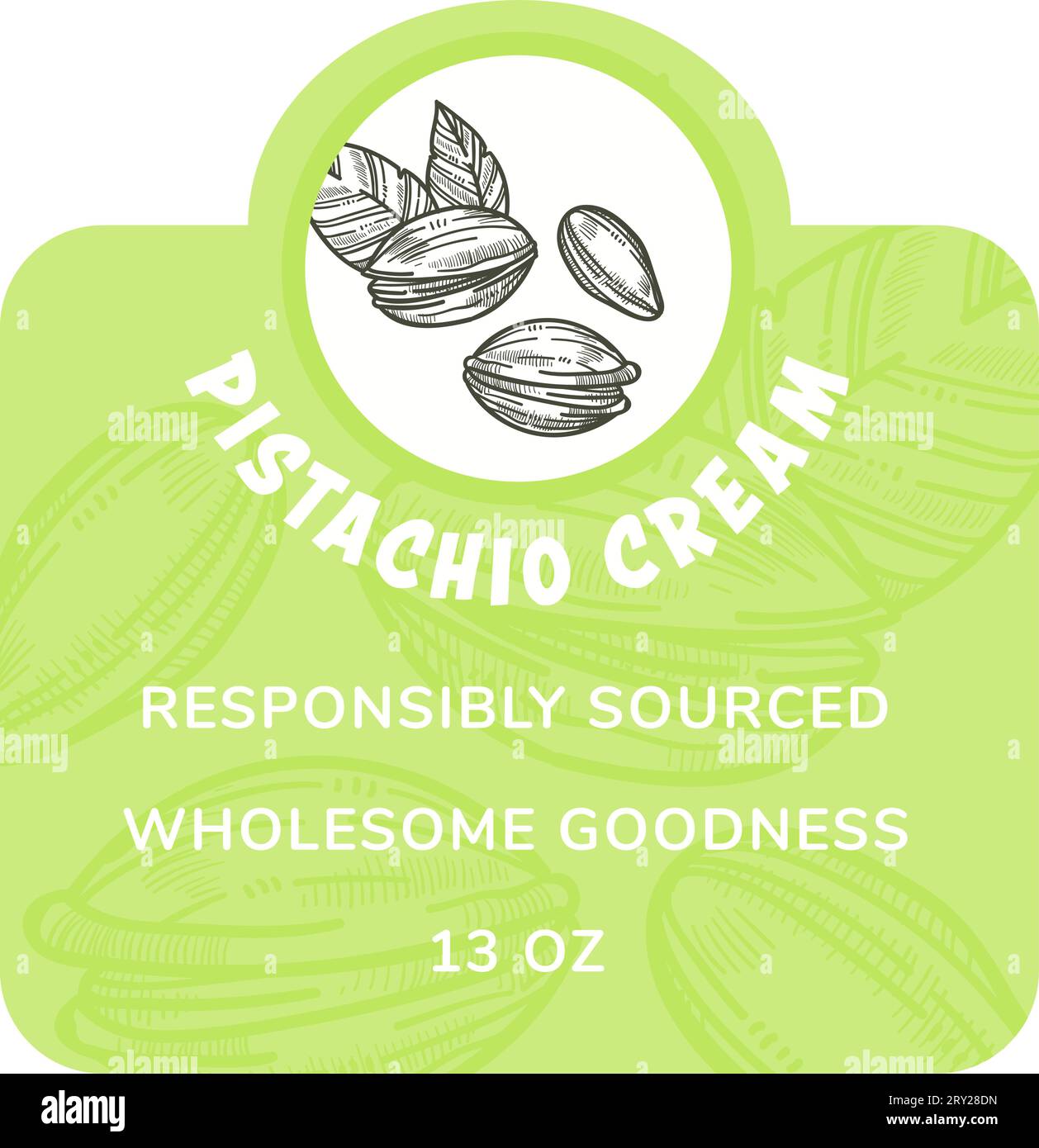 Crema al pistacchio, bontà di provenienza responsabile Illustrazione Vettoriale