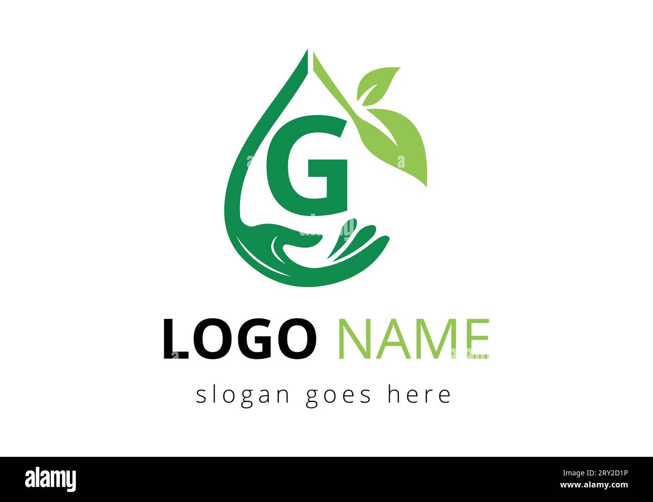 Lettera G con Charity Help Hands Logo Design Vector Template. Assistenza sanitaria, Foundation with Hand Symbol Illustrazione Vettoriale