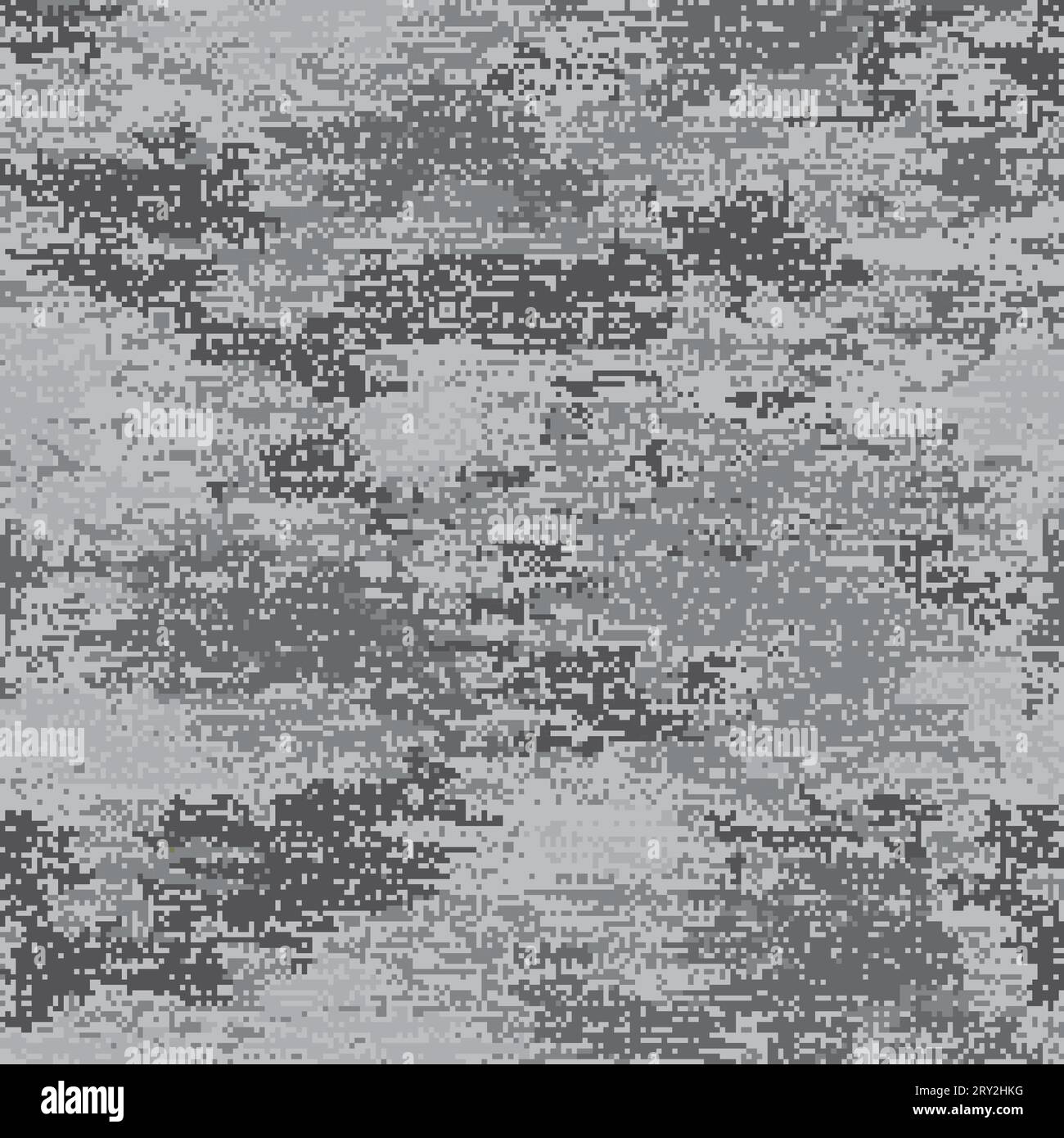 Mimetizzazione urbana digitale. Motivo senza cuciture che incorpora piccoli pixel di nero, bianco e grigio scuro su sfondo grigio chiaro. Illustrazione Vettoriale