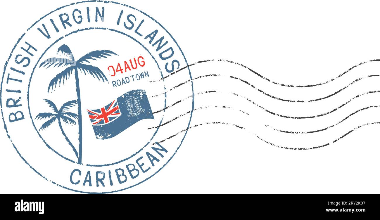 Francobollo postale "Isole vergini britanniche - Caraibi" Illustrazione Vettoriale
